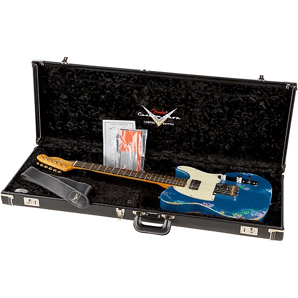 Fender Custom Shop Limited-Edition '60s H/S Relic Telecaster Electric Guitar Aged Lake Placid Blue over Blue Flower