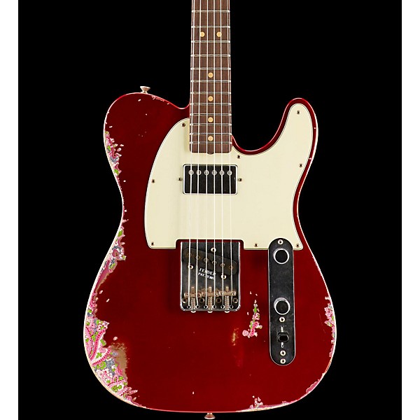 Fender Custom Shop Limited-Edition '60s H/S Relic Telecaster Electric Guitar Aged Candy Apple Red over Pink Paisley