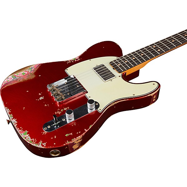 Fender Custom Shop Limited-Edition '60s H/S Relic Telecaster Electric Guitar Aged Candy Apple Red over Pink Paisley