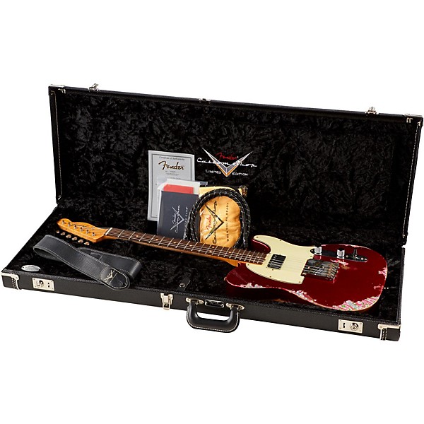 Fender Custom Shop Limited-Edition '60s H/S Relic Telecaster Electric Guitar Aged Candy Apple Red over Pink Paisley