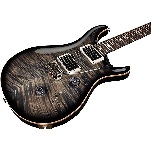 PRS Custom 24 Carved Figured Maple Top With Gen 3 Tremolo Solidbody Electric Guitar Charcoal Burst