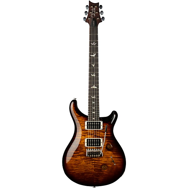 PRS Custom 24 Carved Figured Maple Top With Gen 3 Tremolo Solidbody Electric Guitar Black Gold Burst