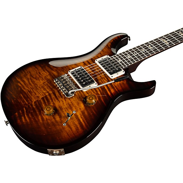 PRS Custom 24 Carved Figured Maple Top With Gen 3 Tremolo Solidbody Electric Guitar Black Gold Burst