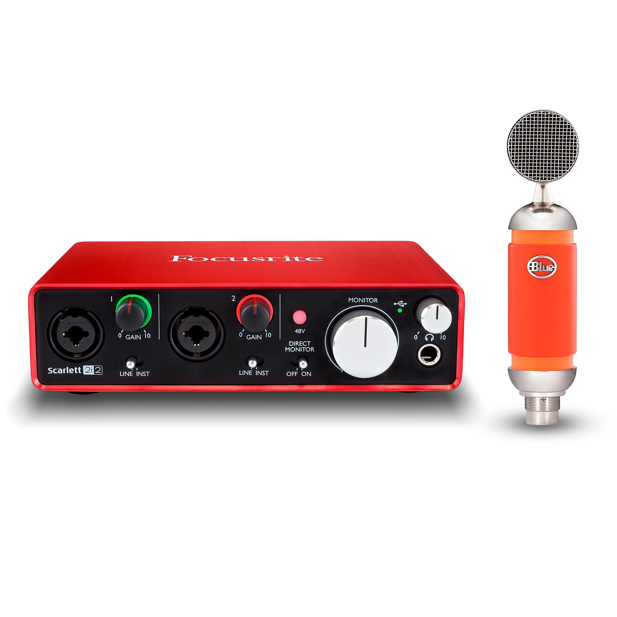 Focusrite 2i2 Recording Bundle with Blue Spark Mic | Guitar Center