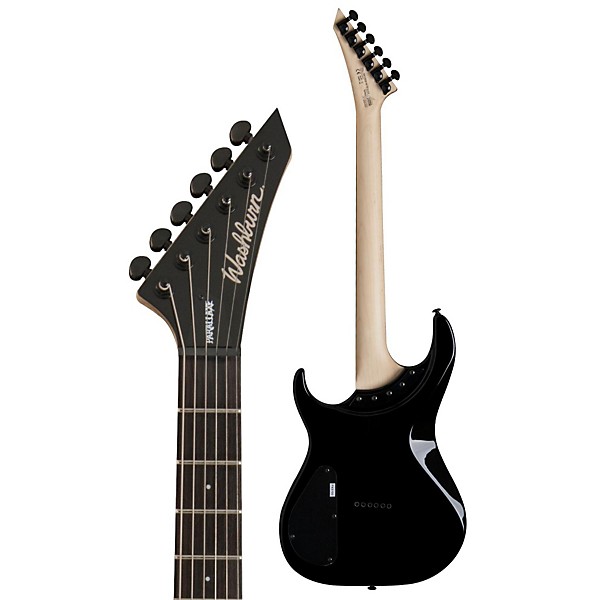 Open Box Washburn Parallaxe Series Double Cutaway Solid Body Electric Guitar Level 2 Black 190839610157