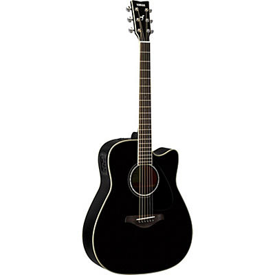 Yamaha Fgx830c Folk Acoustic-Electric Guitar Black for sale