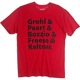DW Grohl and Peart Artists T-Shirt Red Small