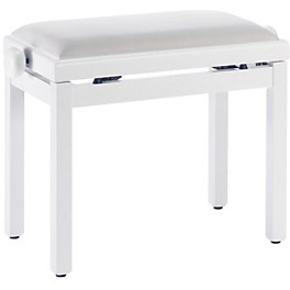 Stagg White Piano Bench With A White Velvet Top