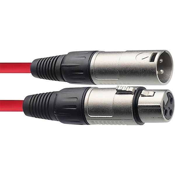 Stagg XLR Microphone Cable 20' - Assorted Colors Red