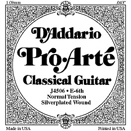 D'Addario J45 E-6 Pro-Arte Composite Normal LP Single Classical Guitar String