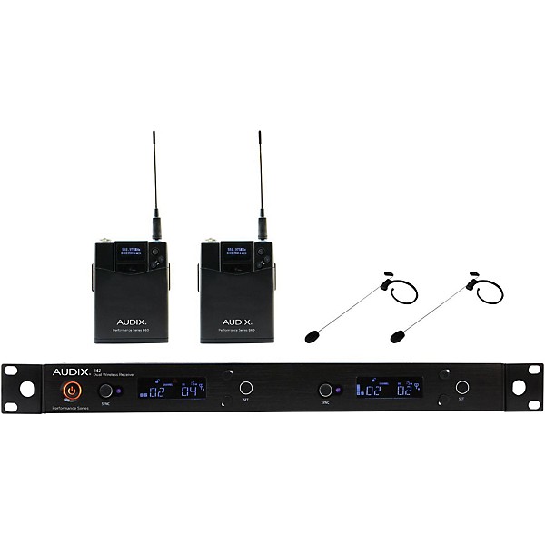 Audix AP42HT7 Dual Headset Wireless system w/ HT7 Omni Condenser mic 518-554 MHz Black