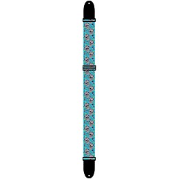 Perri's The Skulls Collection 2" Polyester Guitar Straps Blue and White Skulls 39 to 58 in.