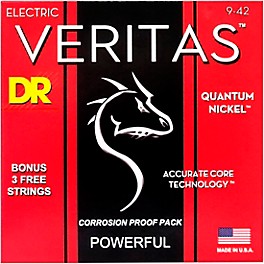 DR Strings VERITAS - Accurate Core Technology Light Electric Guitar Strings (9-42)