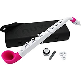 Nuvo jSax Plastic Saxophone White Body with Pink Keys