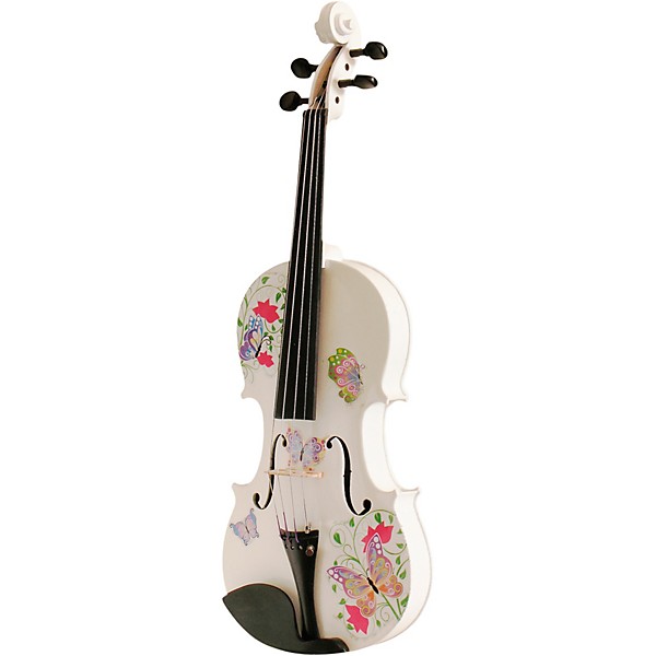Rozanna's Violins Butterfly Dream White Glitter Series Violin Outfit 3/4