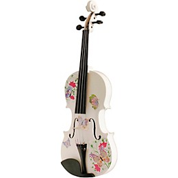 Rozanna's Violins Butterfly Dream White Glitter Series Violin Outfit 1/4