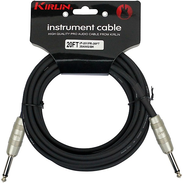 Kirlin Instrument Cable, Black 20 ft.