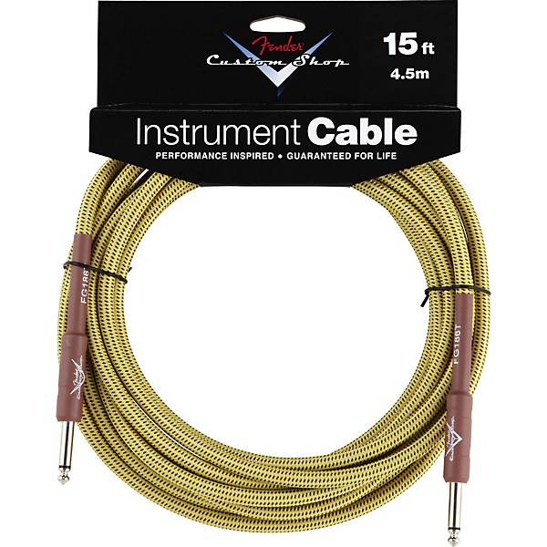Fender Custom Shop Tweed Cable (Straight-Straight Angle) 15 ft.