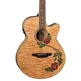 Luna Flora Rose Acoustic-Electric Guitar Gloss Natural