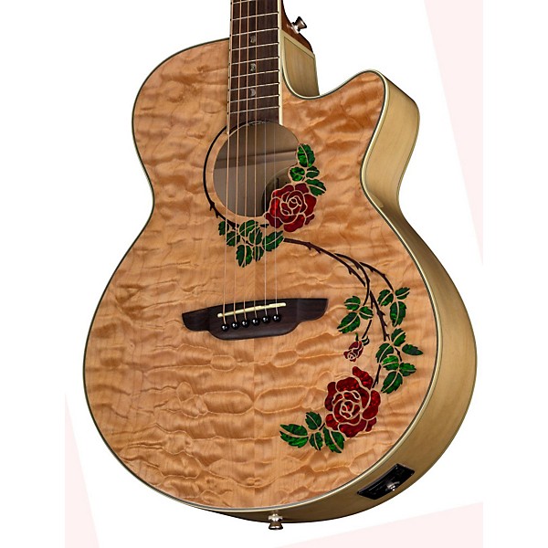 Luna Flora Rose Acoustic-Electric Guitar Gloss Natural