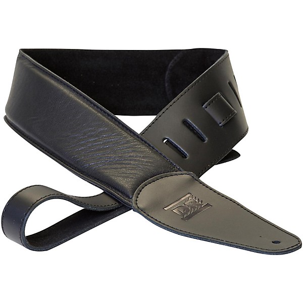 DR Strings Premium Glove Leather Guitar Strap with Suede Interior Black