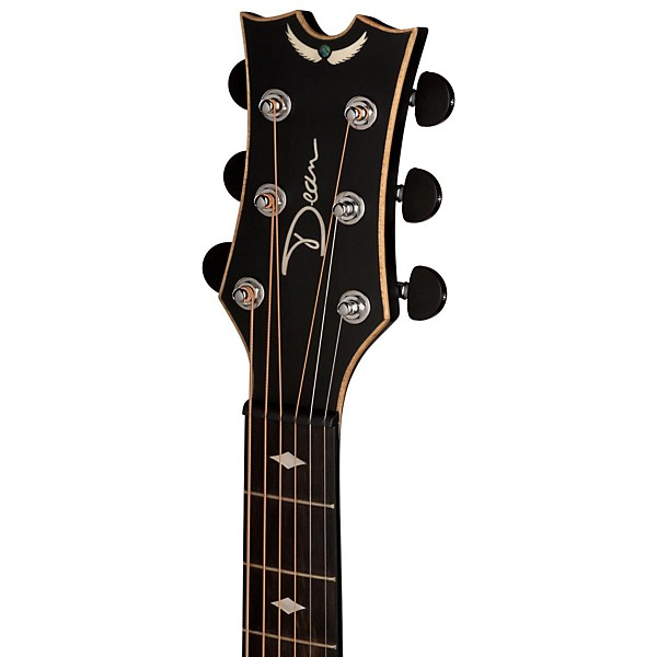 Dean - Exhibition 6-String Full-Size Thin-Body Acoustic Electric Guitar -  Black - Super 70% Off