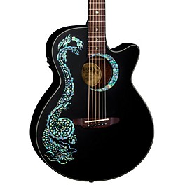 Luna Fauna Dragon Acoustic-Electric Guitar Classic Black