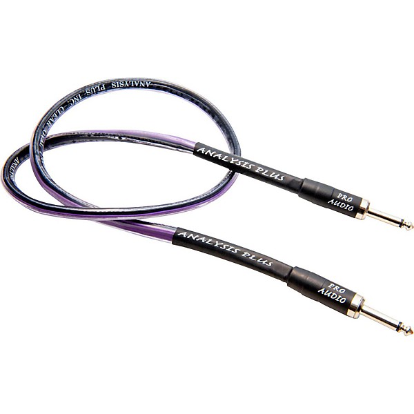 Analysis Plus Clear Oval Speaker Cable with 1/4" Straight to Straight 18 in.