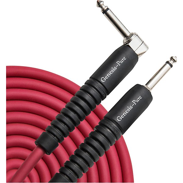 Analysis Plus Stage Red Genesis Pure Instrument Cable Straight to Angle 20 ft.