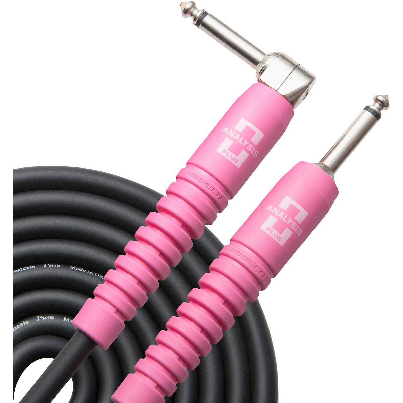 Analysis Plus Stand Out Pink Genesis Pure Instrument Cable Straight to Angle 20 ft. Guitar Center