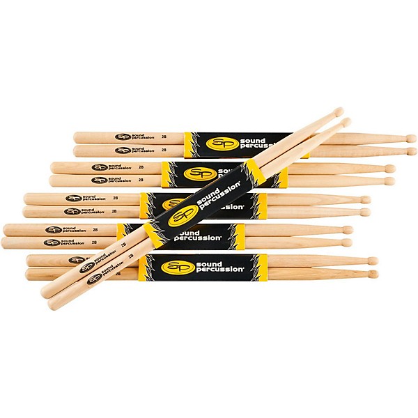 Sound Percussion Labs 2B Drumsticks, 6-Pack