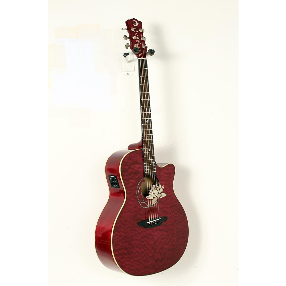 UPC 888365997001 product image for Luna Guitars Lotus Quilted Maple Acoustic-Electric Guitar Transparent Shiraz 888 | upcitemdb.com