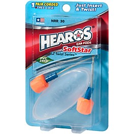 Hearos SoftStar EZ Twist - 1 Pair Corded With Case