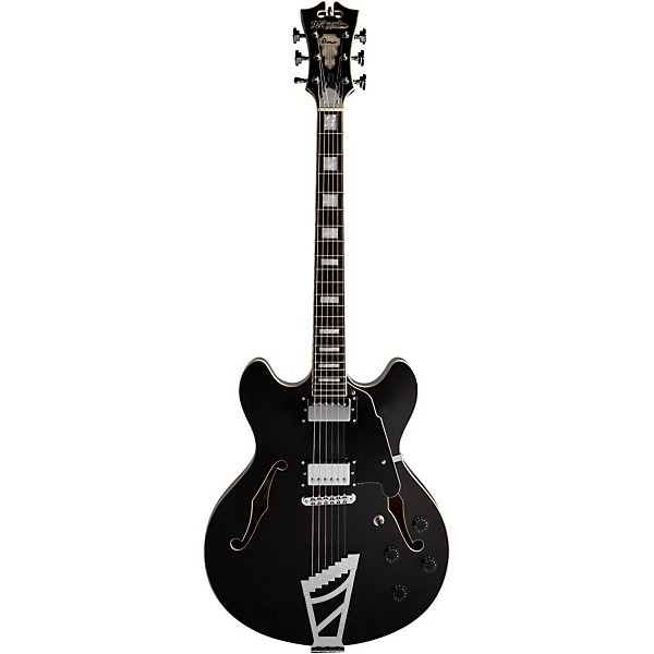 D'Angelico Premier Series DC Semi-Hollowbody Electric Guitar with Stairstep Tailpiece Black