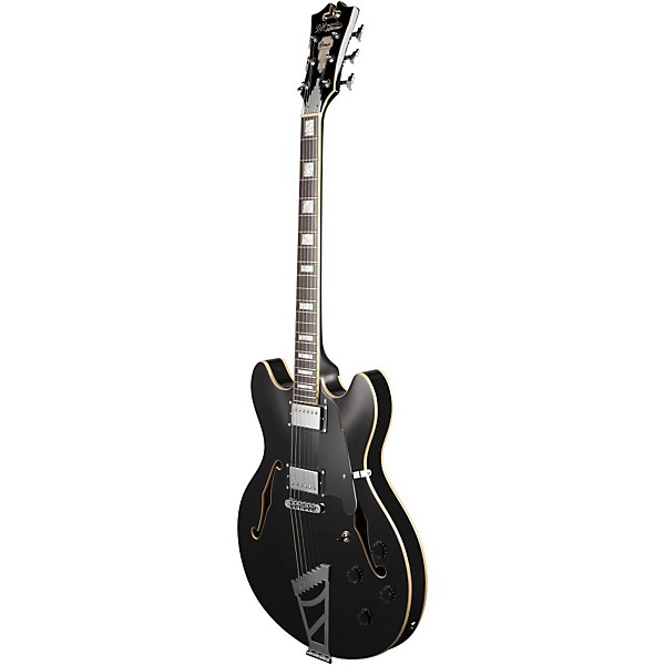 D'Angelico Premier Series DC Semi-Hollowbody Electric Guitar with Stairstep Tailpiece Black
