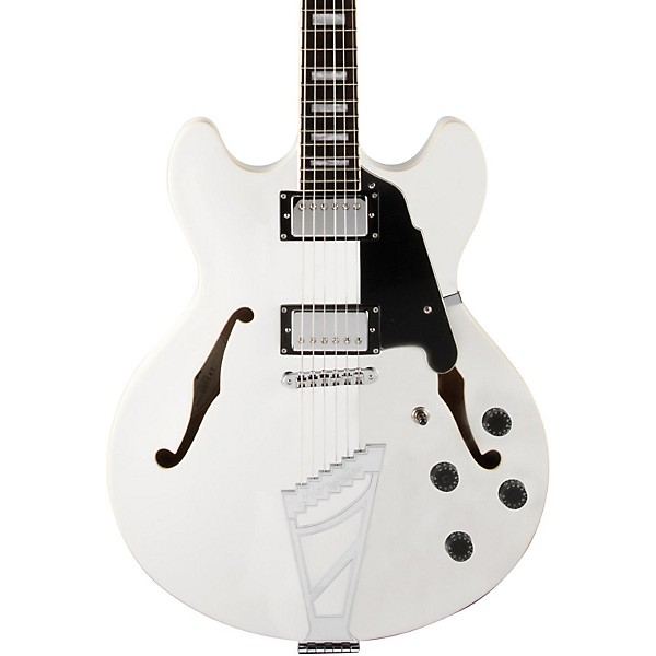 D'Angelico Premier Series DC Semi-Hollowbody Electric Guitar with Stairstep Tailpiece White
