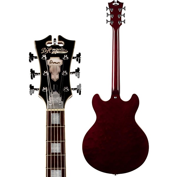 Clearance D'Angelico Premier Series DC Semi-Hollowbody Electric Guitar with Stairstep Tailpiece Transparent Wine