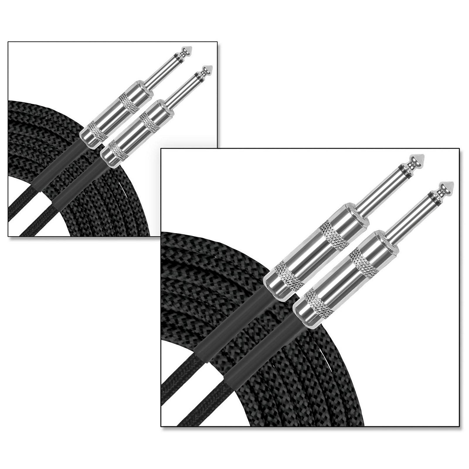 Musician's Gear Standard Instrument Cable Braid20 ft.Black (2 Pack