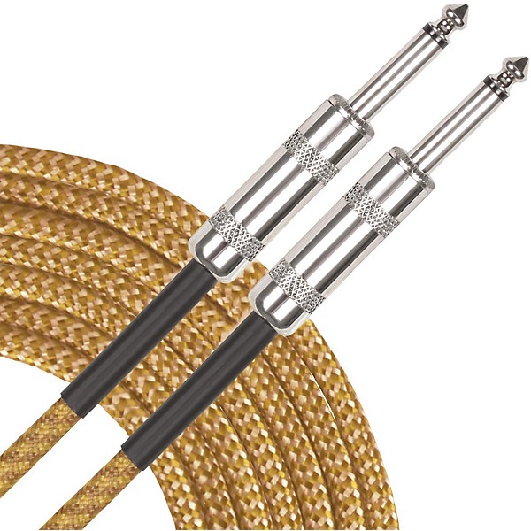 Musician's Gear Standard Instrument Cable Tweed-20 ft.-Gold (2 Pack)