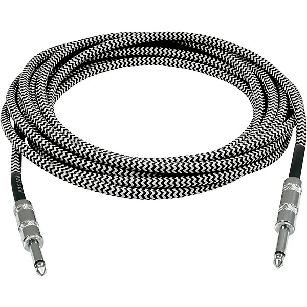 Musician's Gear Standard Instrument Cable Tweed-20 ft.-Black and Silver (2 Pack)