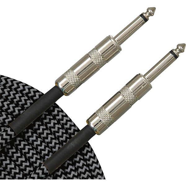 Musician's Gear Standard Instrument Cable Tweed-20 ft.-Black and Silver ...