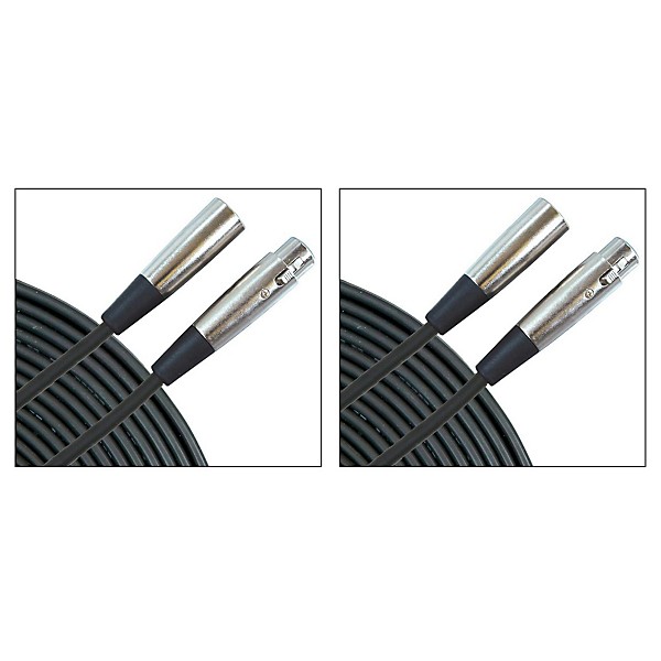 Musician's Gear Standard Microphone Cable-20 ft.-Black (2 Pack)