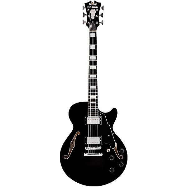Open Box D'Angelico Premier Series SS Semi-Hollowbody Electric Guitar with Center Block and Stopbar Tailpiece Level 2 Blac...