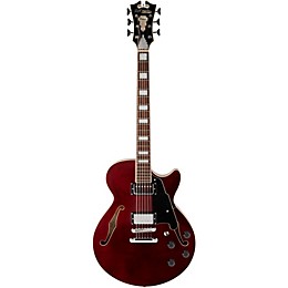 Open Box D'Angelico Premier Series SS Semi-Hollowbody Electric Guitar with Center Block and Stopbar Tailpiece Level 2 Transparent Wine 190839719522