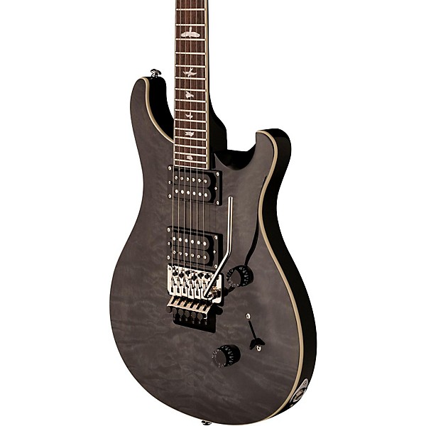 Open Box PRS SE Floyd Custom 24 Quilt Top Electric Guitar Level 2 Gray Black 190839761927