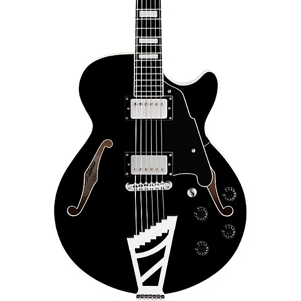 Open Box D'Angelico Premier Series SS Semi-Hollowbody Electric Guitar with Stairstep Tailpiece Level 2 Black 190839684103