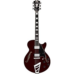 Open Box D'Angelico Premier Series SS Semi-Hollowbody Electric Guitar with Stairstep Tailpiece Level 2 Transparent Wine 190839678423