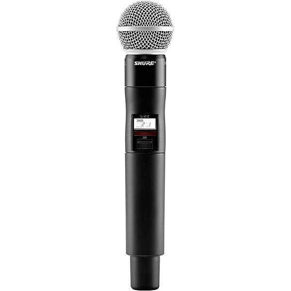 Open Box Shure QLXD2/SM58 Wireless Handheld Microphone Transmitter With Interchangeable SM58 Microphone Capsule Level 1 Ba...