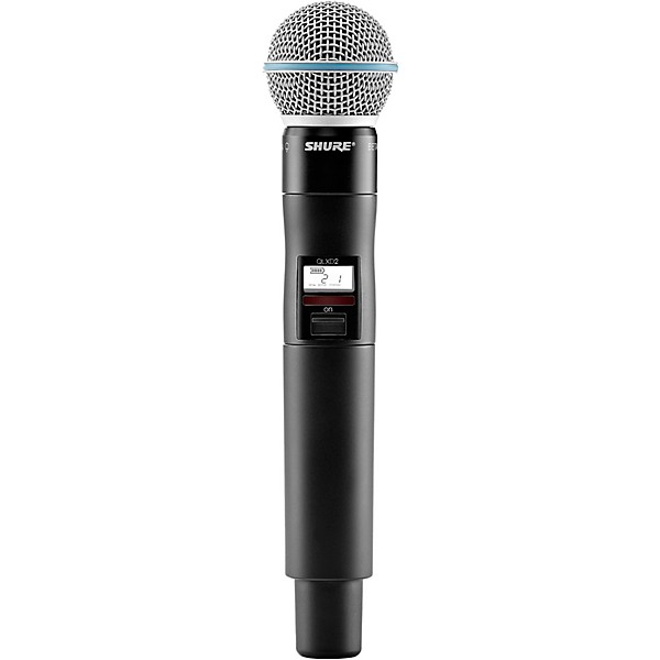 Shure QLXD2/BETA58A Wireless Handheld Microphone Transmitter With  Interchangeable BETA 58A Microphone Capsule Band H50