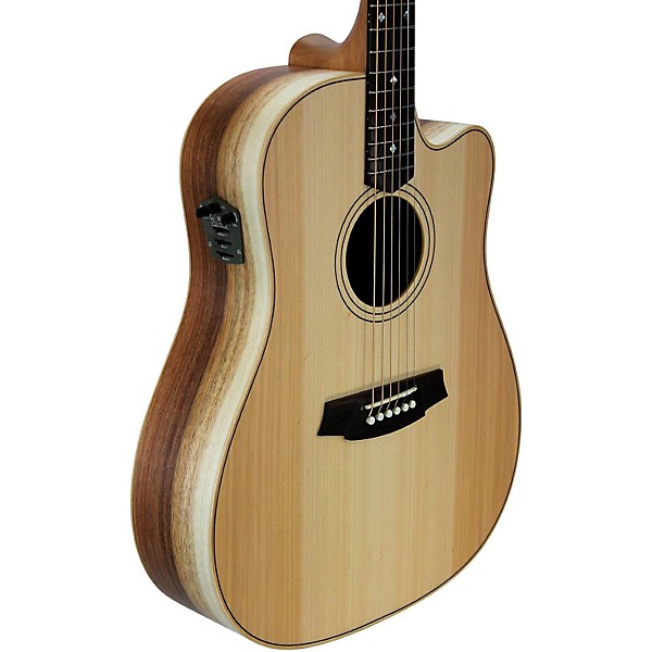 Cole Clark Fat Lady 2 Series Bunya/Blackwood Dreadnought Acoustic-Electric Guitar Natural